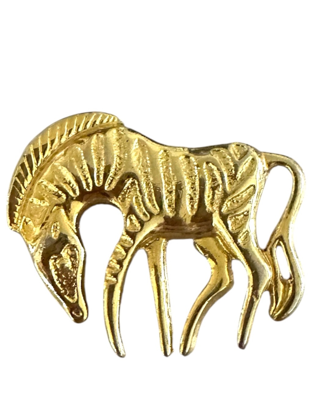 Gold Tone Zebra Brooch